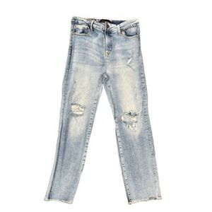 Kendall‎ + Kylie Super High Distressed Skinny Jeans Medium Light Wash Size 28